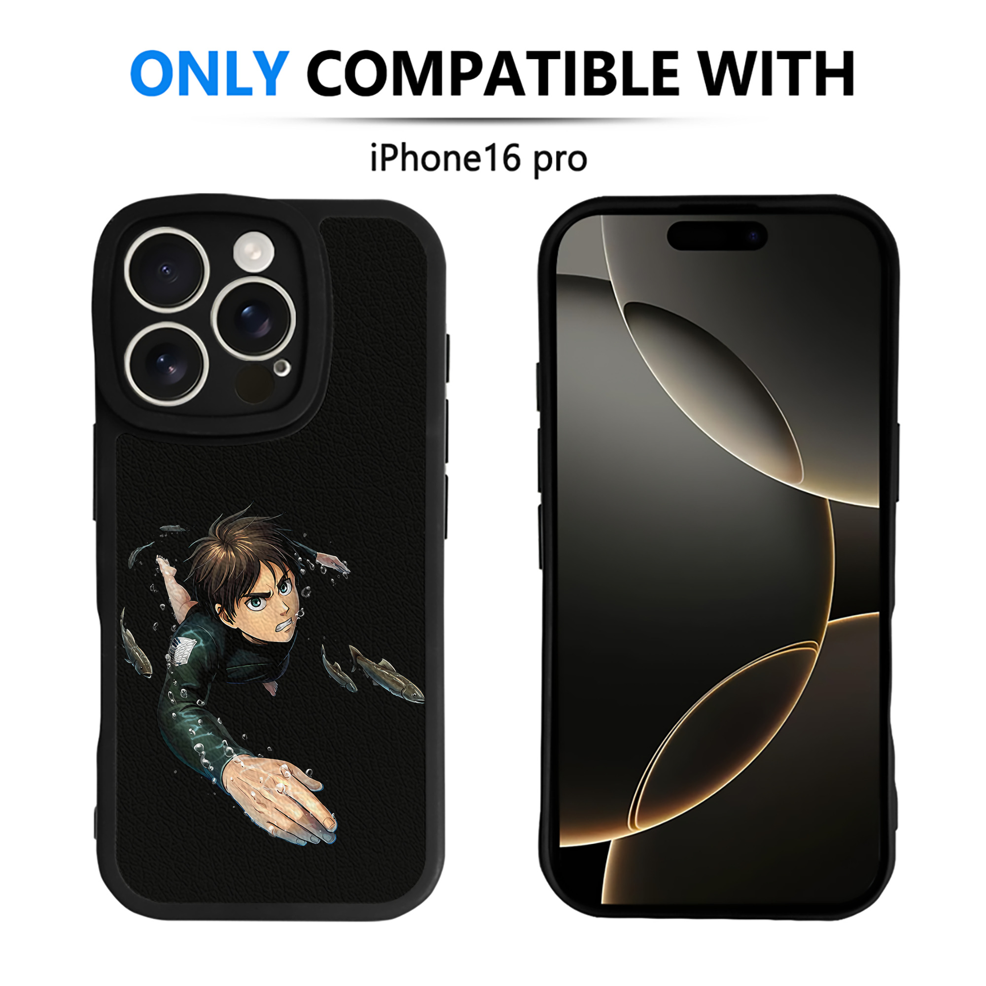 （画像用） 進撃の巨人 エレン･イェーガー Attack on Titan Eren Jäger 【iPhone 16シリーズ対応】シリコンスマホケース（レザー調） 材質：シリコン